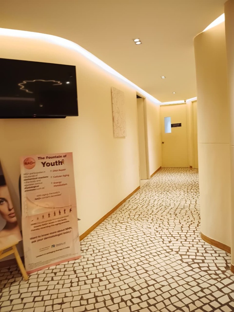 Clinic hallway at Skin N U Clinics, Kokapet